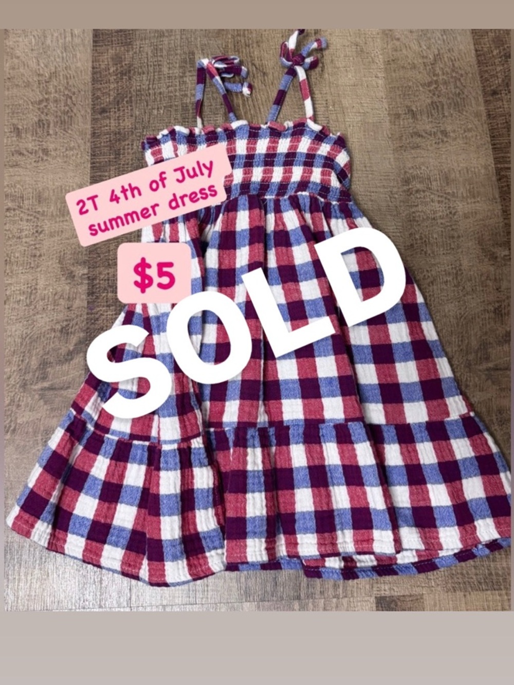 Cat & Jack Red and Blue Plaid Kids Dress